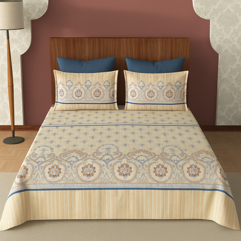 Plufy Vintage King Cotton Bed Sheet Set