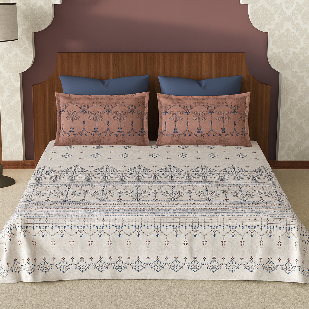 Plufy Vintage King Cotton Bed Sheet Set