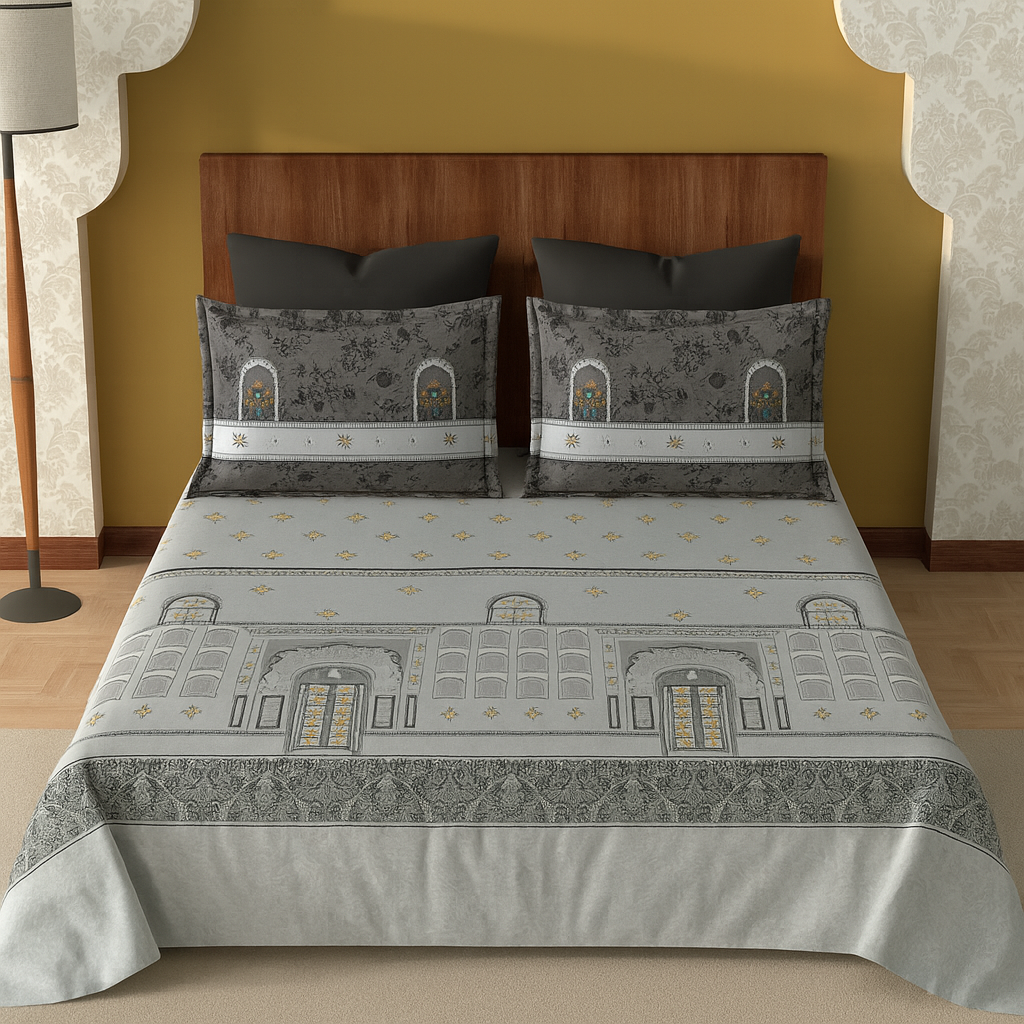 Plufy Vintage King Cotton Bed Sheet Set